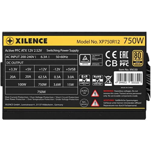 Блок питания Xilence Gaming series XN330 750W [XP750R12] черный thumb 4
