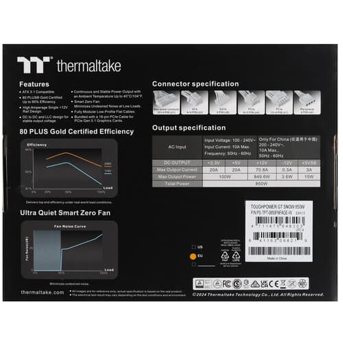 Блок питания Thermaltake Toughpower GT 850W Snow [PS-TPT-0850FNFAGE-W] белый thumb 8