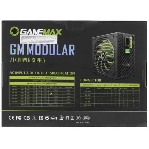 Блок питания GameMax GM-500  черный thumb 8