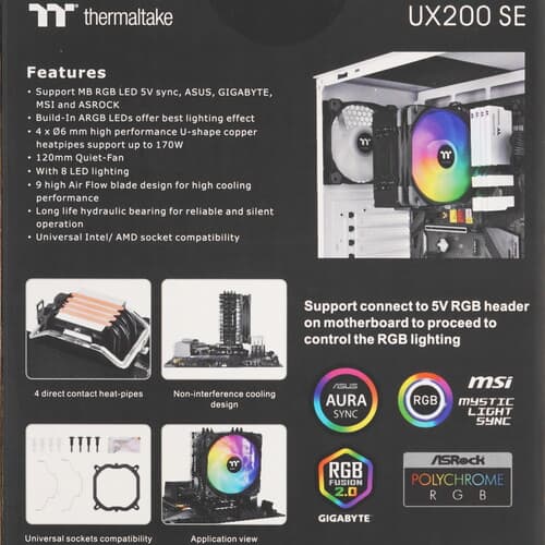 Thermaltake Кулер для процессора Thermaltake UX200 SE [CL-P105-AL12SW-A] черный, фото 10