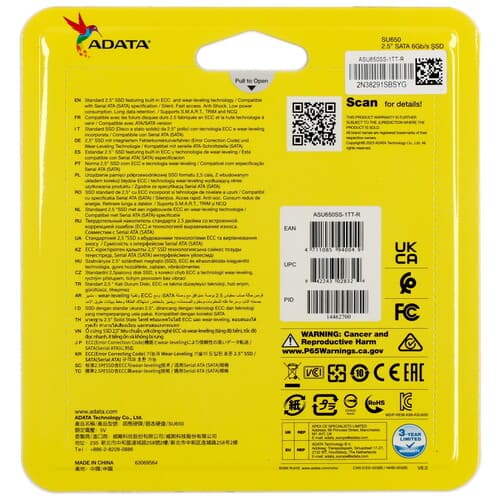 ADATA 1000 ГБ 2.5" SATA накопитель ADATA Ultimate SU650 [ASU650SS-1TT-R], фото 2
