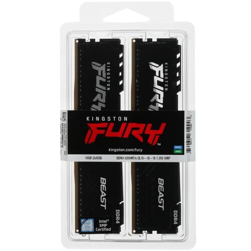 Kingston FURY Оперативная память Kingston FURY Beast Black [KF432C16BBK2/16] 16 ГБ, фото 5