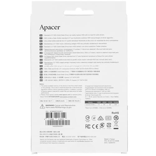 Apacer 256 ГБ 2.5" SATA накопитель Apacer PPSS25 [AP256GPPSS25-R], фото 4