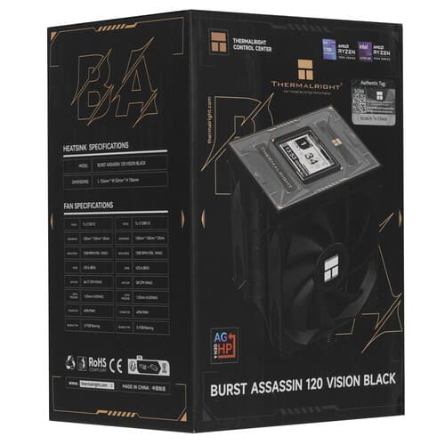 Thermalright Кулер для процессора Thermalright Burst Assassin 120 Vision Black  черный, фото 12