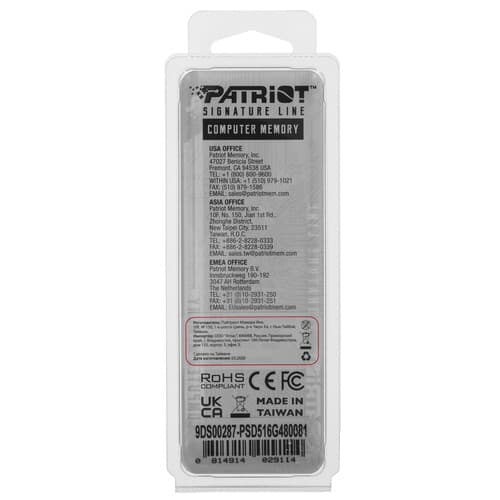 Patriot Memory Оперативная память Patriot Signature Line [PSD516G480081] 16 ГБ, фото 3