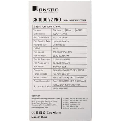 JONSBO Кулер для процессора JONSBO CR-1000 V2 PRO ARGB White [CR-1000V2PROARGBWhite] белый, фото 11