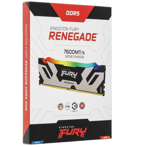 Kingston FURY Оперативная память Kingston FURY Renegade Silver RGB [KF576C38RSAK2-32] 32 ГБ, фото 6