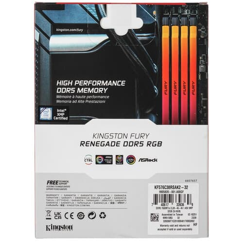Kingston FURY Оперативная память Kingston FURY Renegade Silver RGB [KF576C38RSAK2-32] 32 ГБ, фото 5