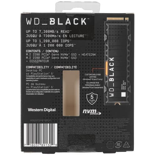 Western Digital 2000 ГБ M.2 NVMe накопитель WD Black SN850X [WDS200T2XHE], фото 5