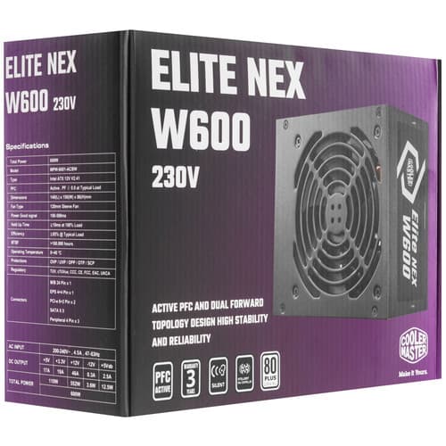 Блок питания CoolerMaster ELITE NEX White W600 [MPW-6001-ACBW-BEU] черный thumb 8