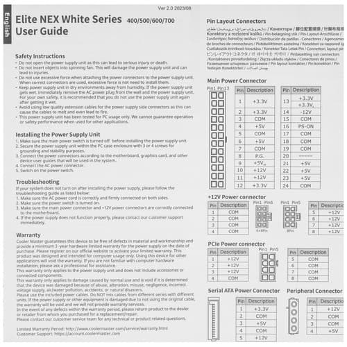 Блок питания CoolerMaster ELITE NEX White W600 [MPW-6001-ACBW-BEU] черный thumb 7