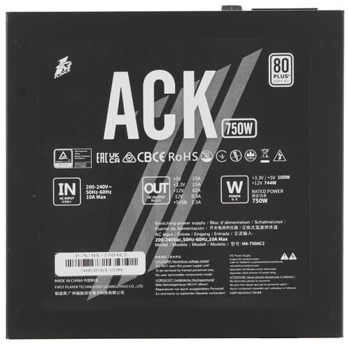 Блок питания 1STPLAYER ACK 750W Black [HA-750AC2] черный thumb 4