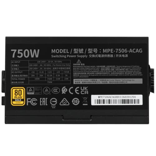 Блок питания Cooler Master MWE GOLD 750 V3 [MPE-7506-ACAG-BEU] черный thumb 4