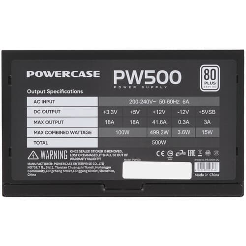 Блок питания PowerCase PW500 [PS-500W-DC] черный thumb 4