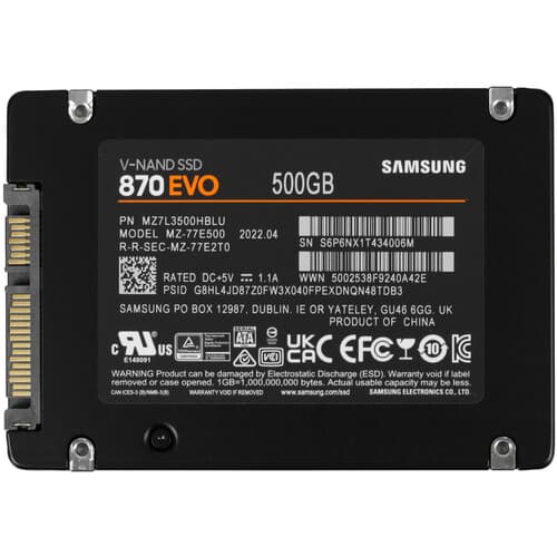Samsung 500 ГБ 2.5" SATA накопитель Samsung 870 EVO [MZ-77E500BW], фото 2