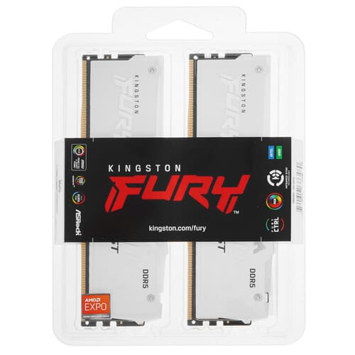 Kingston FURY Оперативная память Kingston FURY Beast White AMD RGB [KF560C36BWEAK2-64] 64 ГБ, фото 4