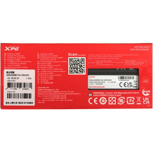 XPG (ADATA) Оперативная память ADATA Spectrix D45G RGB [AX4U32008G16A-CBKD45G] 8 ГБ, фото 3