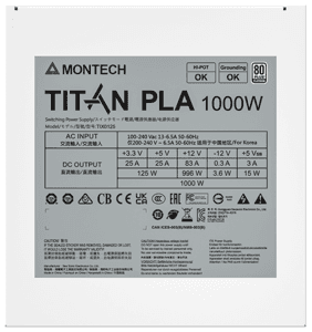 Блок питания Montech TITAN PLA 1000W [TIX0125] белый thumb 3