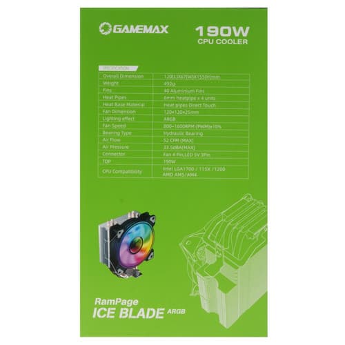 GameMax Кулер для процессора GameMax Ice Blade ARGB [IceBladeArgb] черный, фото 11