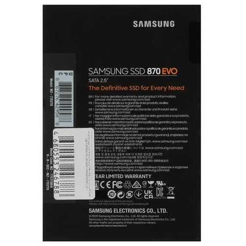 Samsung 2000 ГБ 2.5" SATA накопитель Samsung 870 EVO [MZ-77E2T0BW], фото 5