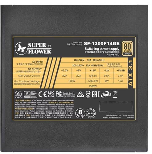 Блок питания Super Flower Combat Leadex III SF-1300F14GE  черный thumb 14