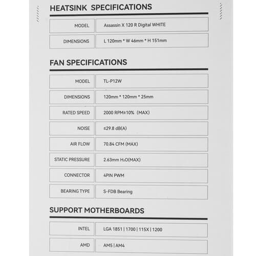 Thermalright Кулер для процессора Thermalright Assassin X 120 R Digital White  белый, фото 13