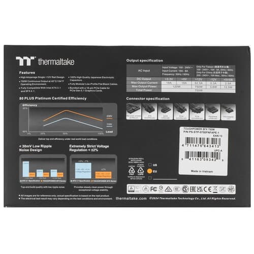 Блок питания Thermaltake Toughpower SFX 750W Platinum [PS-STP-0750FNFAPE-1] черный thumb 9
