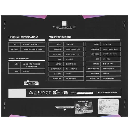 Кулер для процессора Thermalright Royal Pretor 130 BLACK [RP130-BL] черный thumb 11