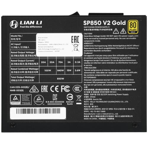 Блок питания LIAN LI SP850 V2 Gold [G9P.SP0850G.B000.RU] черный thumb 3