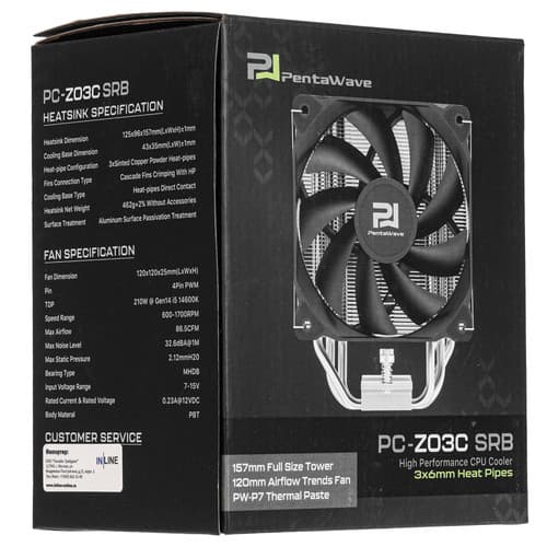 PentaWave Кулер для процессора PentaWave PC-Z03C SRB [PC-Z03CSRB] черный, фото 10