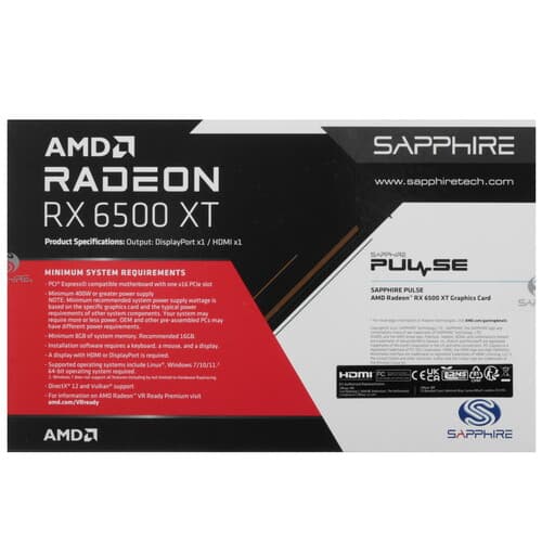Sapphire Видеокарта Sapphire AMD Radeon RX 6500 XT PULSE GAMING OC [11314-07-20G], фото 9