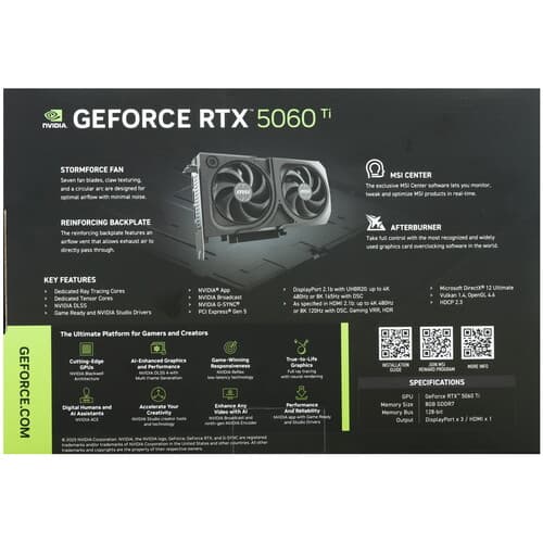 Видеокарта MSI GeForce RTX 5060 Ti SHADOW 2X PLUS [RTX 5060 Ti 8G SHADOW 2X PLUS] thumb 9