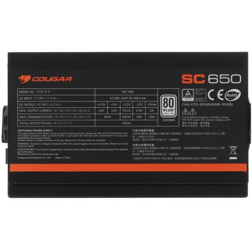 Блок питания Cougar SC 650 [31SA065.6433P] черный thumb 4