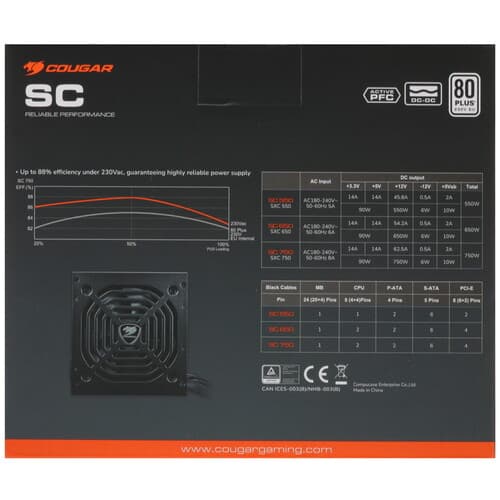 Блок питания Cougar SC 650 [31SA065.6433P] черный thumb 7