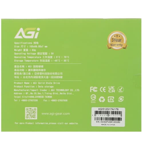 AGI 512 ГБ 2.5" SATA накопитель AGI AI178 [AGI512G17AI178], фото 5