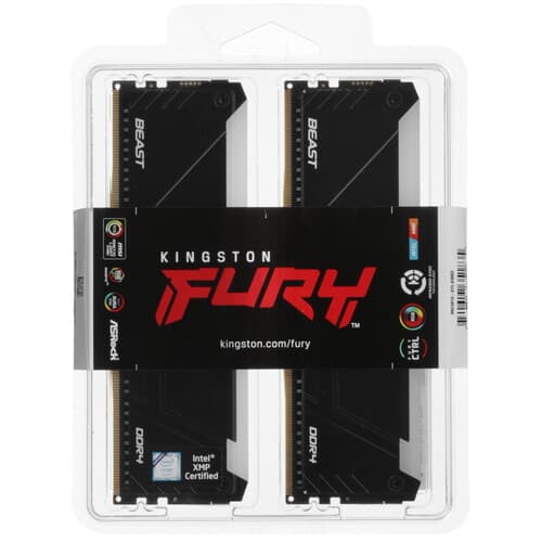 Kingston FURY Оперативная память Kingston FURY Beast Black RGB [KF432C16BB12AK2/32WP] 32 ГБ, фото 4