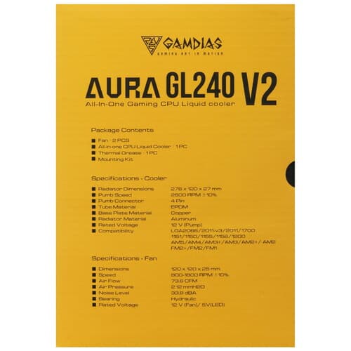 Система охлаждения GAMDIAS AURA GL240 V2 черная thumb 10