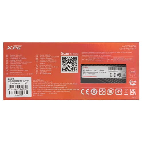 XPG (ADATA) Оперативная память ADATA XPG Lancer RGB [AX5U6400C3216G-CLARBK] 16 ГБ, фото 4