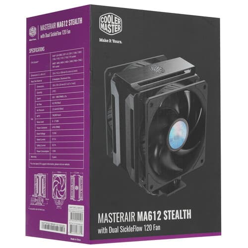 CoolerMaster Кулер для процессора Cooler Master MasterAir MA612 Stealth [MAP-T6PS-218PK-R1] черный, фото 9