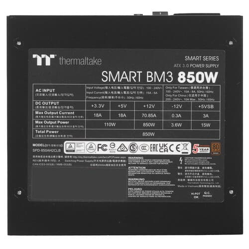 Блок питания Thermaltake Smart BM3 850W - TT Premium Edition [PS-SPD-0850MNFABE-3] черный thumb 4