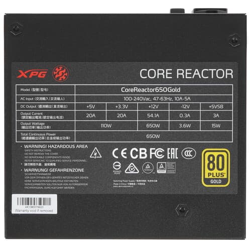 Блок питания ADATA XPG CORE REACTOR 650 [COREREACTOR650G-BKCEU] черный thumb 4