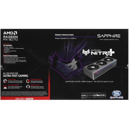 Sapphire Видеокарта Sapphire AMD Radeon RX 9070 NITRO+ GAMING OC [11349-01-20G], фото 9
