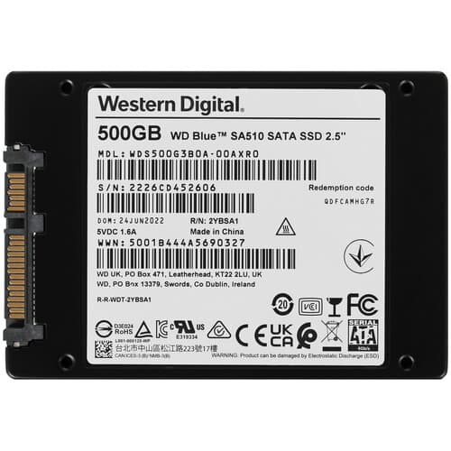Western Digital 500 ГБ 2.5" SATA накопитель WD Blue SA510 [WDS500G3B0A], фото 2