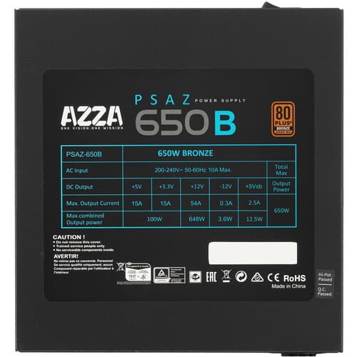 Блок питания Azza PSAZ-650B [PSAZ-650] черный thumb 4