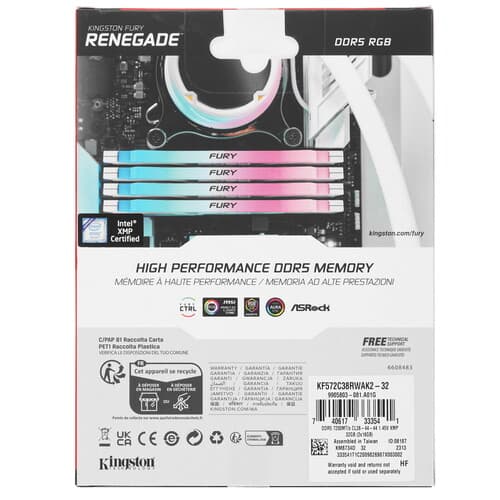 Kingston FURY Оперативная память Kingston Fury Renegade White RGB [KF572C38RWAK2-32] 32 ГБ, фото 5