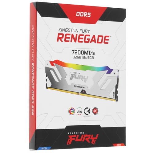 Kingston FURY Оперативная память Kingston Fury Renegade White RGB [KF572C38RWAK2-32] 32 ГБ, фото 6