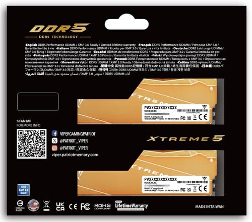 Patriot Memory Оперативная память Patriot Memory Viper Xtreme 5 Aurum [VXA564G6030K] 64 ГБ, фото 12