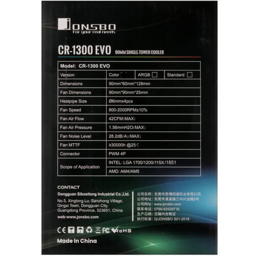 JONSBO Кулер для процессора JONSBO CR-1300 EVO [CR-1300 EVO Black] черный, фото 11