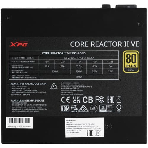 Блок питания XPG CORE REACTOR II VE [COREREACTORIIVE750G-BKCEU] черный thumb 4