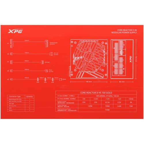 Блок питания XPG CORE REACTOR II VE [COREREACTORIIVE750G-BKCEU] черный thumb 8